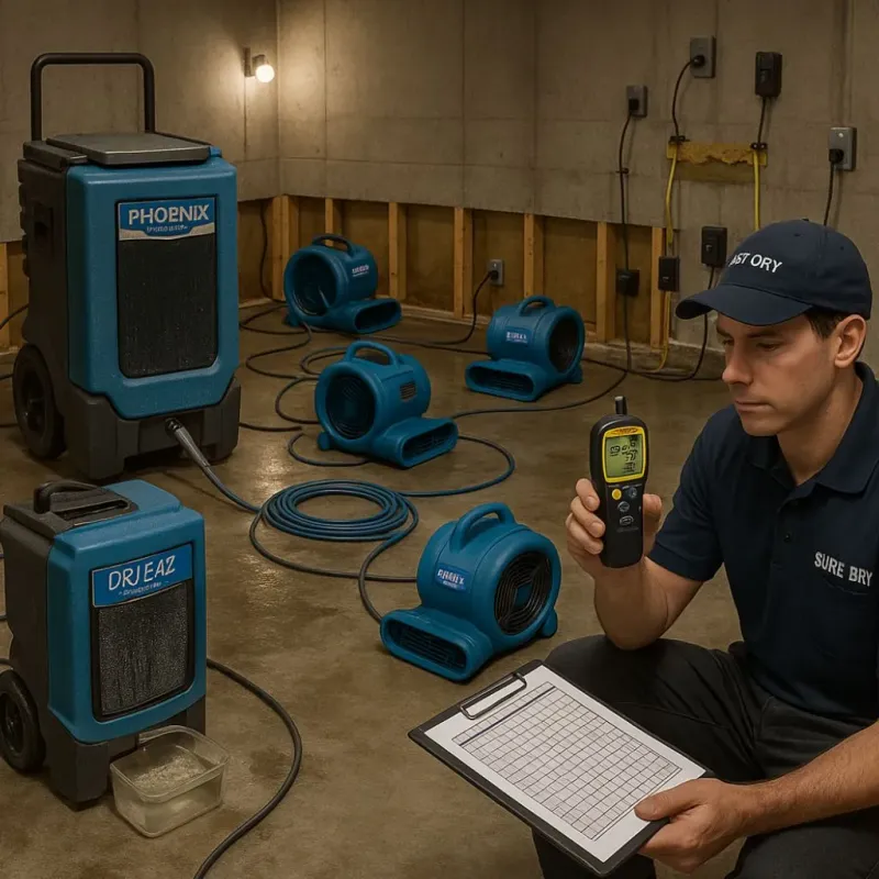 Structural Drying and Dehumidification process in Pecos, TX
